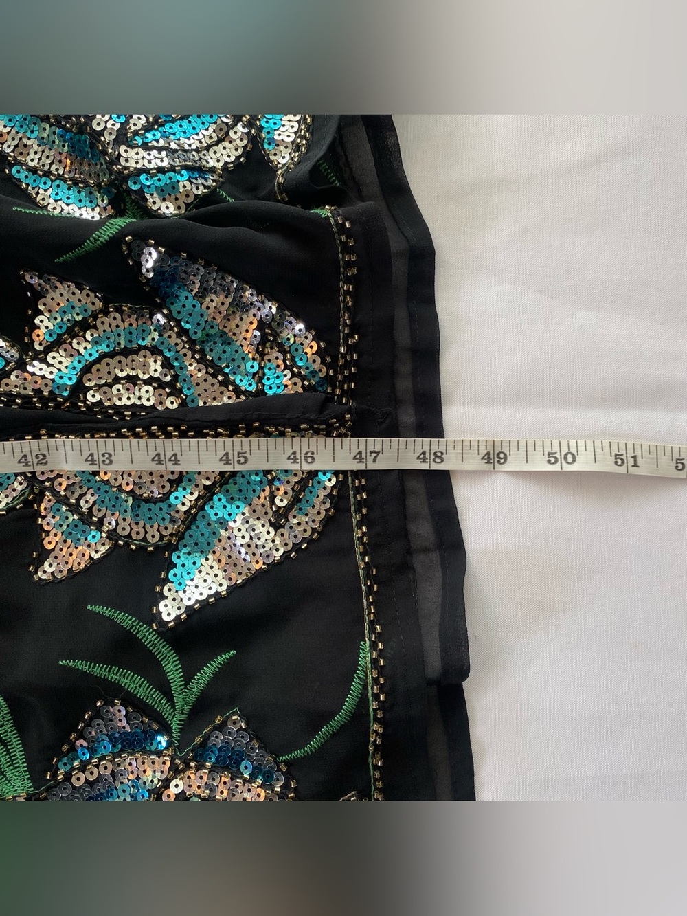 Rare Nasty Gal Black Embellished Sequin Floral Longline Kimoo Duster Small Edgy - Picture 15 of 15